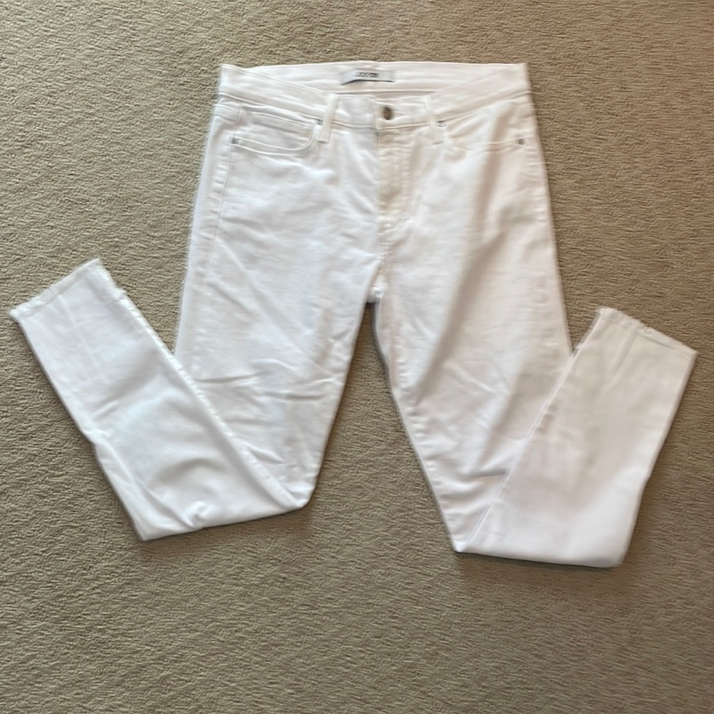 JOE’S JEANS white with frayed ankle slim ankle